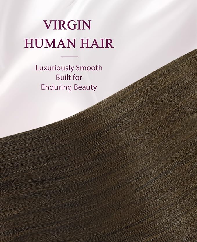 Pinkpearl Invisible Tape in Hair Extensions Human Hair, 20pcs 16inch 45g #4 Chocolate Brown Injection Tape in Extensions Real Remy Straight Seamless Silky Human Hair Injected