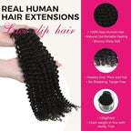 Lashey Clip in Hair Extensions Real Human Hair 120g 7pcs Natual Black Kinky Curly 20 Inch Remy Human Hair for Black Women