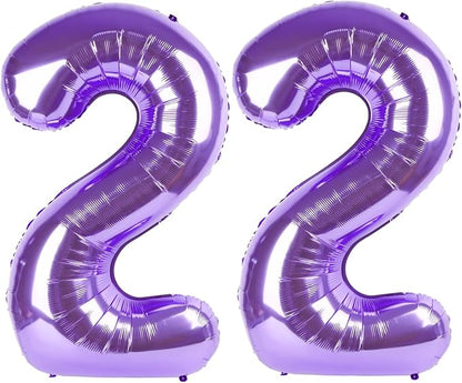 22 Balloon - Purple Birthday Number Balloons, 40 Inch Decorations Men Women | by ALPHADELTAPI