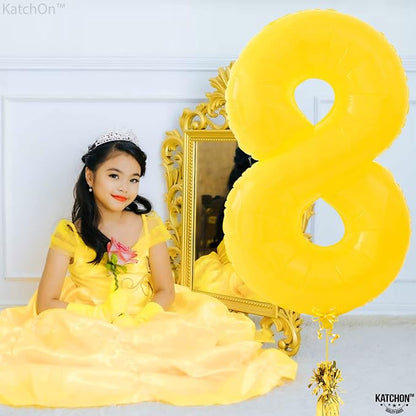 KatchOn Yellow Number 8 Balloon 40 Inch, 8 Balloon | 8th Birthday Decorations - Image 2