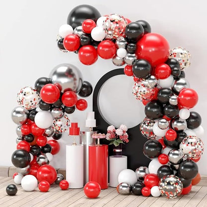 Red and Black Balloons Arch Kit - Image 9