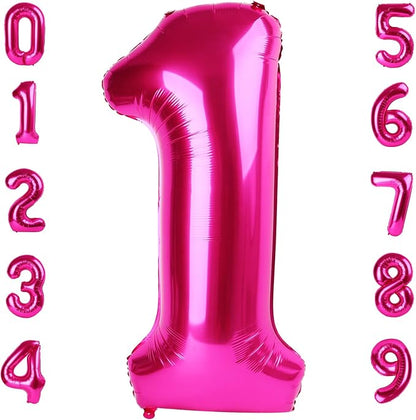 1 Balloon Number 40 Inch Hot Pink Balloons by Mluchee