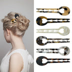 Small Hair Pins, French Hair Sticks for Fine Hair, Dark Tortoise Pattern, Fine Hair Accessories，