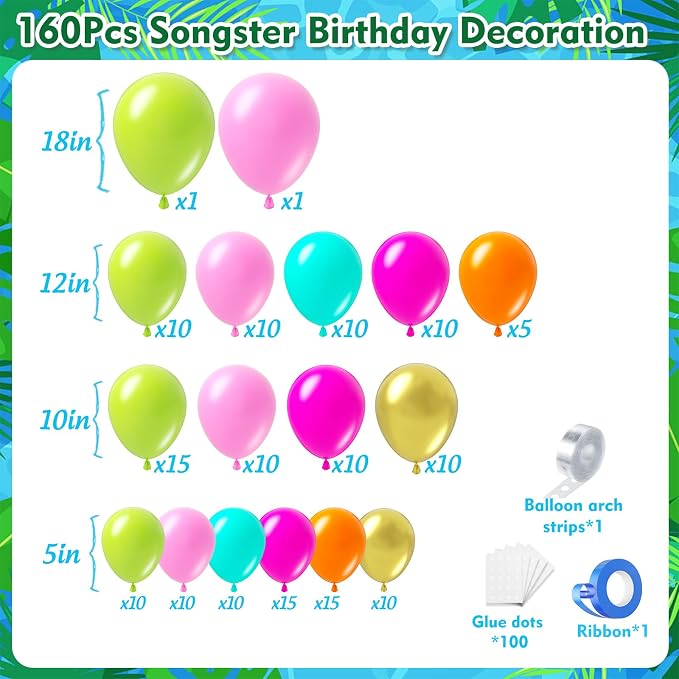 Flamingo Tropical Luau Balloons Arch Kit 162Pcs, Olive Green Hot Pink Orange - Image 2