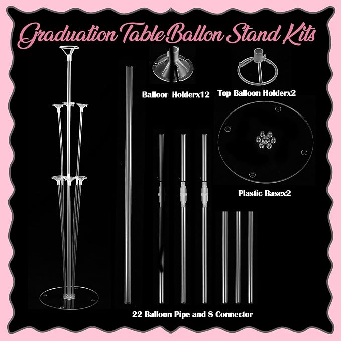 Jenaai Pink and Rose Gold 27 Pcs 2026 Graduation Balloon Centerpiece - Image 5