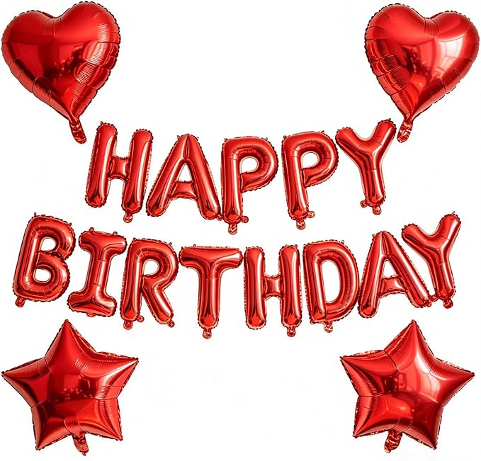 Red Birthday Decorations by WEIKA