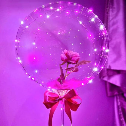 LED Balloons with Sticks and Stands and Batteries 6Pack Pink | Table Top - Image 6