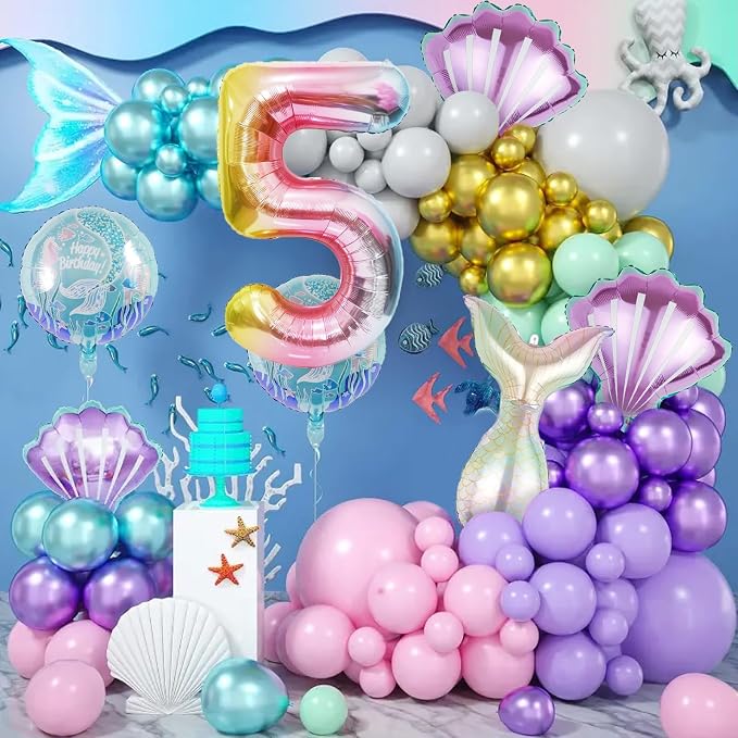 Mermaid Birthday Decorations Mermaid Balloons - Image 5