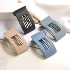 4 PCS Flat Hair Clips, Large Flat Claw Clips for Women Girls, Strong Hold French Hair Clips for Thick Thin Hair, Stylish Classic Hair Barrettes(Matte Blue)