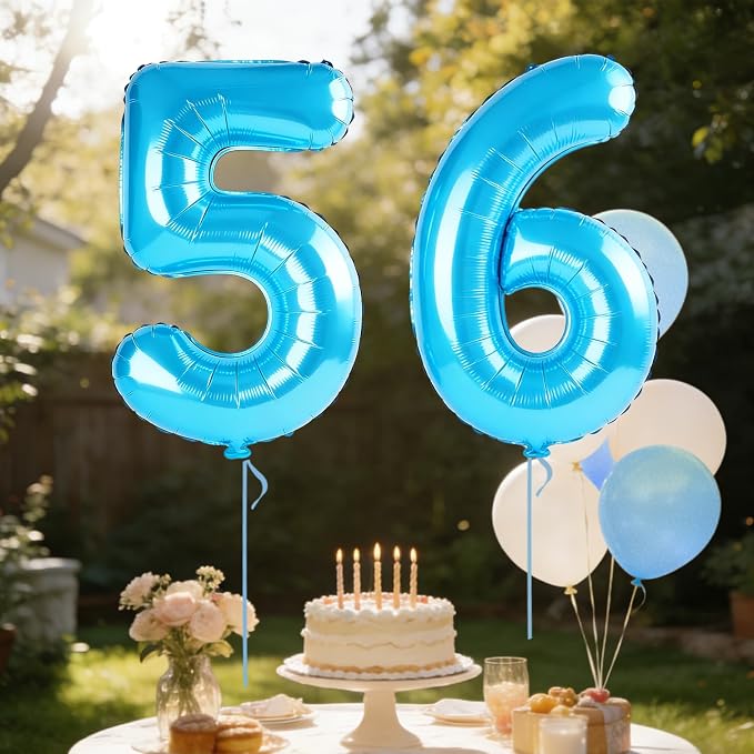40 Inch Number 56 Balloons for 56th Birthday Party Decorations, 0-100 Jewelry - Image 3
