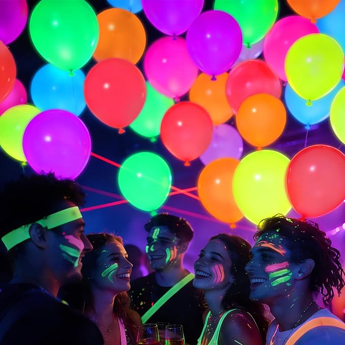 Mega-L UV Neon Balloons, Graduation, Back to School, Neon Birthday Party - Image 5