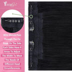 YoungSee 120G Wire Hair Extensions Human Hair Black Invisible Wire Hair Extensions Jet Black Headband Hair Extension for Women 16Inch
