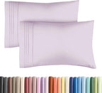 Queen Pillow Cases Set of 2 - Ultra Soft Hotel Quality Pillowcase Covers - Comfy, Cozy & Wrinkle Free - Shrinkage and Fade Resistant - Machine Washable Pillow Protectors - 2 Piece Set - Light Lavender