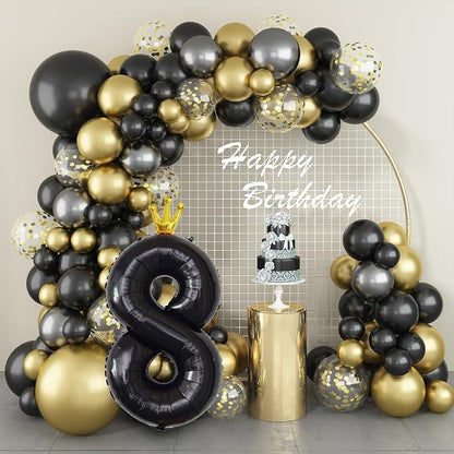 3rd Birthday Number Balloons for Girls, 40 Inch Black Foil Number Balloons - Image 5