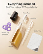 ULG 4/8/12-Pack Essential Oil Roller Bottles 10ml, Empty Bottles with Stainless Steel Roller Balls and Waterproof Labels, Roller Balls For Essential Oils