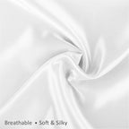 BLISSFORD Satin Pillowcase with Zipper for Hair and Skin Care, Feels Soft and Cool Like a Silk Pillowcase, White Satin Pillow Cases 2 Pack, Slik Pillow Cover, Queen Size - Set of 2