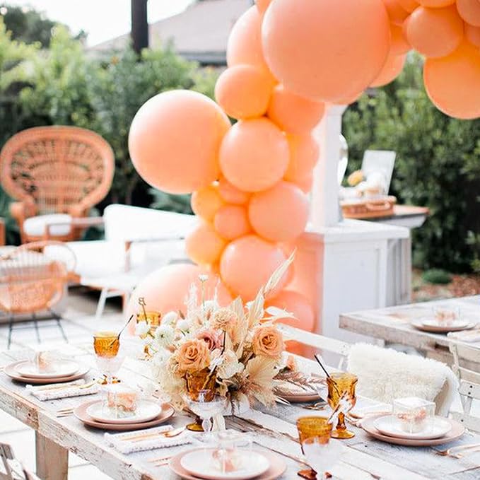 PartyWoo Peach Balloons 50pcs Light Orange Latex Helium Balloons 12 Inch | - Image 7