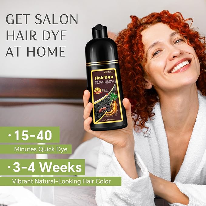 Chestnut Brown Hair Dye Shampoo 3 in 1, Instant Natural Hair Color Shampoo Hair Dye for Women & Men Maroon, Root Touch Up & Easy To Use & Lasts 3-4 Weeks & All Hair Types, 16.9 fl.oz