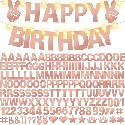 167Pcs DIY Glitter Customizable Banner Kit Happy Birthday Custom Letters Banner by WELITTCON