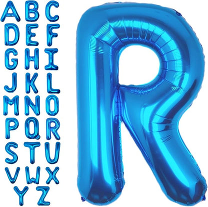 40 Inch Blue Letter R Balloon Big Foil Helium Letter Balloons A-Z | Giant Large by SULALABOO