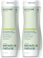 ATTITUDE Nourishing Hair Shampoo for Sensitive Skin, EWG Verified Plant & Mineral-Based Ingredients, Enriched with Oatmeal, Vegan and Cruelty-free, Avocado Oil, 16 Fl Oz (Pack of 2)