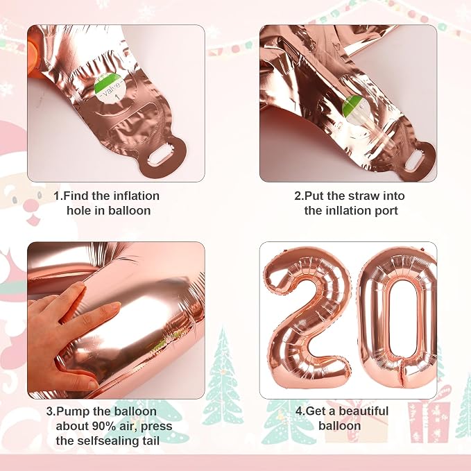 2026 Balloon Numbers Party Decorations, 40In Rose Gold Balloons | Eye-catching - Image 6