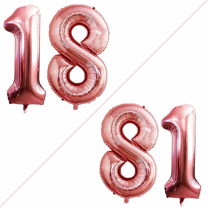 Number 18 Balloons for 18th Birthday Sweet 18 Party Decorations, 42 Inch Jumbo by GOER