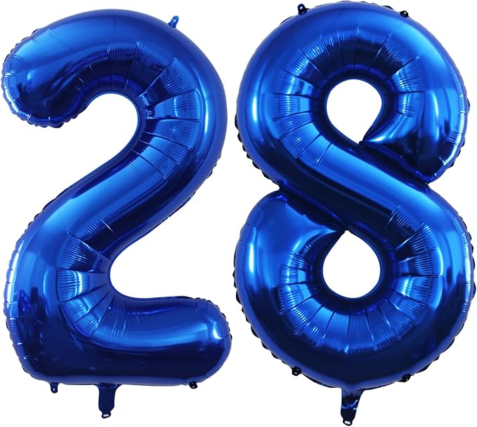 Number 28 Balloons for 28th Birthday Party Decorations, 42 Inch Jumbo Foil by GOER