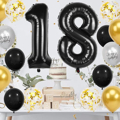 18th Birthday Decorations for Boys, 40 inch 18 Balloon Numbers - Image 8