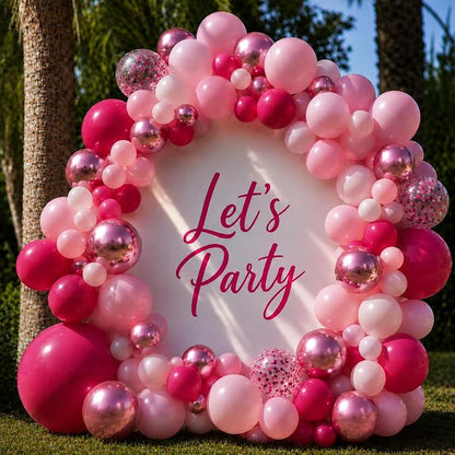 Pink Balloon Garland Arch Kit 156 Pcs Different Sizes 18 12 10 5 Inch Hot Pink - Image 6