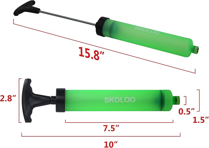 SKOLOO 10" Portable Hand Air Ball Pump Inflator Kit - Image 7