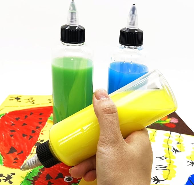 2 Pcs 16oz Dispensing Bottles, Plastic Squeeze Bottles with Twist Top Cap