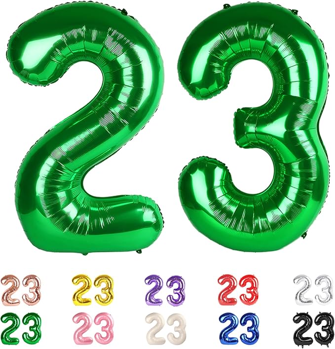 Number 23 Balloon 40Inch for 23 32 Year Old Birthday Decoration, Dark Green | by Mluchee