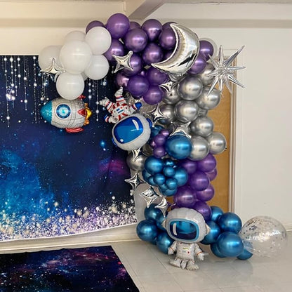 Metallic Purple and Blue Balloons, 60 Packs 12 Inch Chrome Blue Purple Silver - Image 7