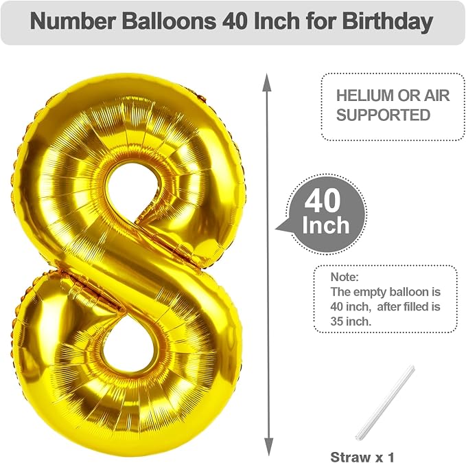 Number Balloons 40 Inch Gold 7 Balloon - Image 5
