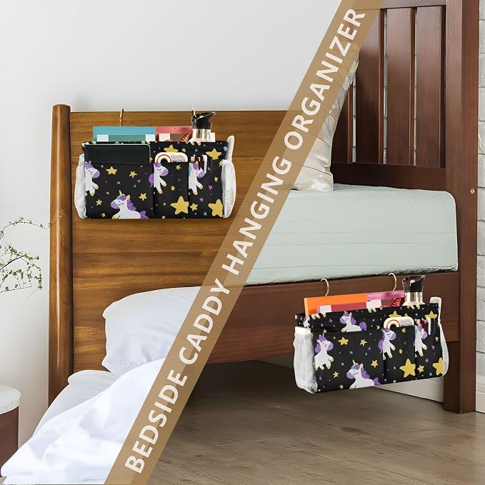 Bedside Caddy Hanging Bunk Bed Caddy Bed Organizer Hanging Pocket - Image 7