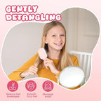 Mini Hair Bursh for Women and Girls, Protable Travel Size Hair Brush for Pockets Purses, Mini Detangler Brush for All Hair Types, Small Paddle Brush for Detangling(Pink)