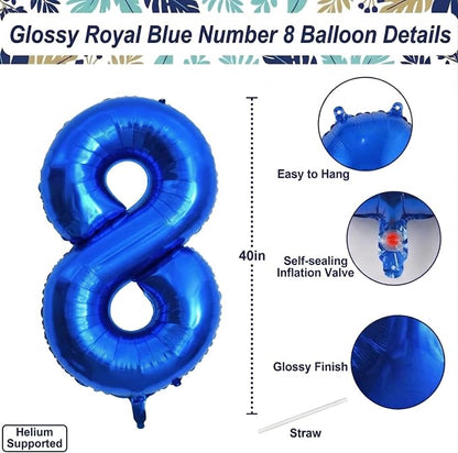 Navy Blue Number 18 Balloon 40 Inch, Shiny Foil Adulthood Party Supplies | - Image 4