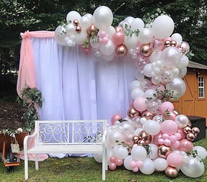 Double Stuffed White Balloons Different Size 115Pcs 5/10/12/18 Inch White Pearl - Image 7