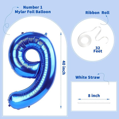 Number Balloons Navy Blue Balloons - Image 2