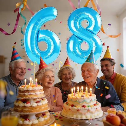 40 Inch Number 68 Balloons for 68th Birthday Party Decorations, 0-100 Jewelry - Image 2
