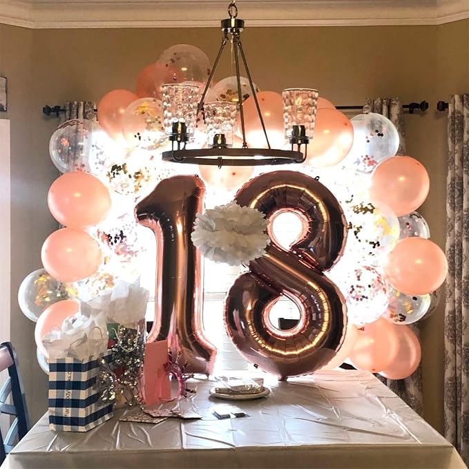80th Birthday Balloons Rose Gold - Image 6