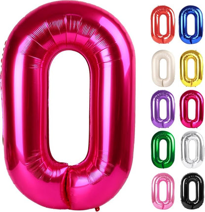 Hot Pink Number 0 Balloon 40 Inch by IWERP