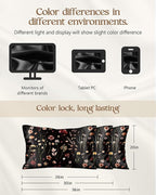 2 Pack Mulberry Silk Pillowcase for Hair and Skin - King Size 20 x 36 Inches with Hidden Zipper BK Grow Flower 19 Momme Soft Sleeping Silk Pillow Case for Women, Moms