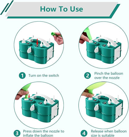 FunHot Electric Balloon Pump, Portable Dual Nozzle Air Pump - Image 8