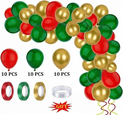 30 Pcs 18in Red Green Gold Latex Balloons - Image 5