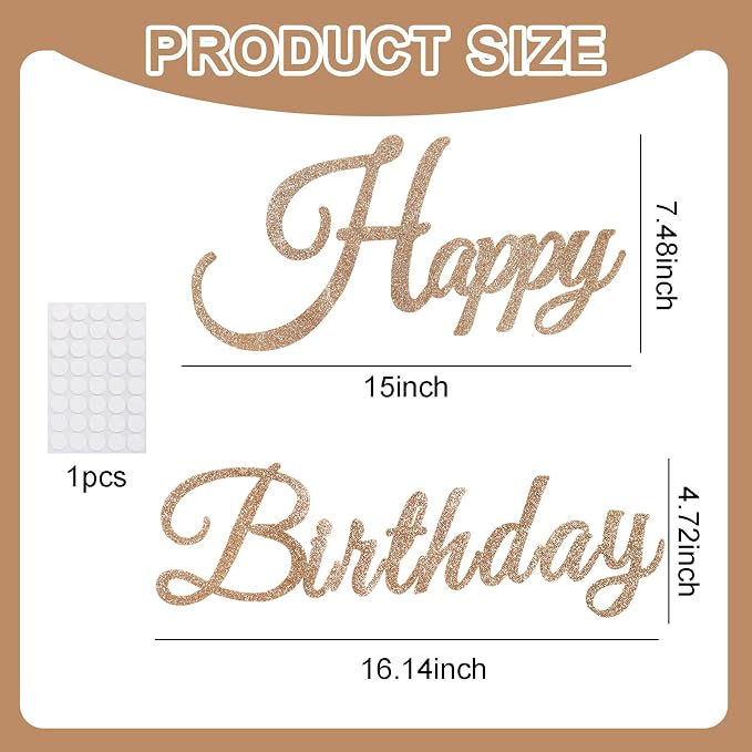 TONIFUL Happy Birthday Sign for Backdrop - Image 2
