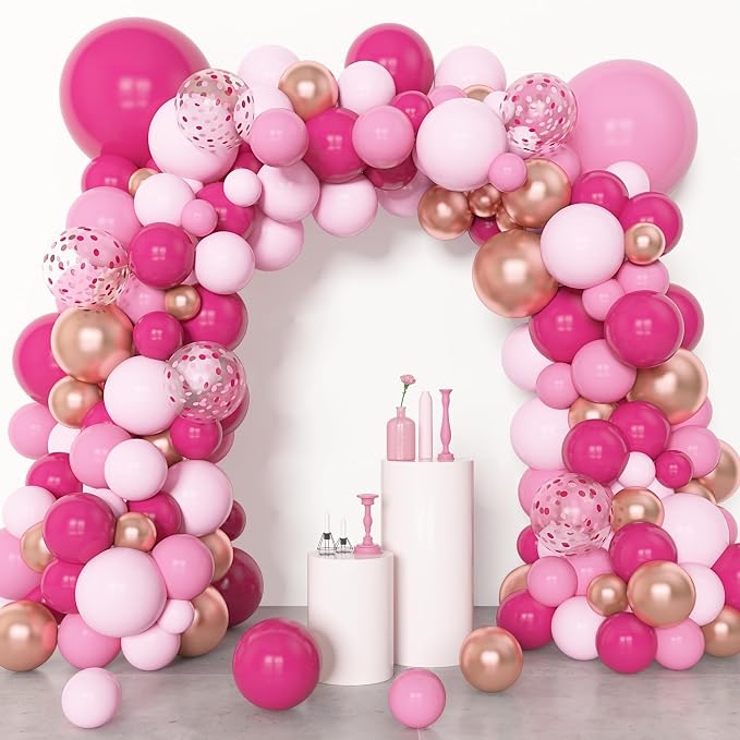 Amandir 153pcs Pink Balloon Garland Arch Kit Different Sizes | 18 12 10 5 inch - Image 4