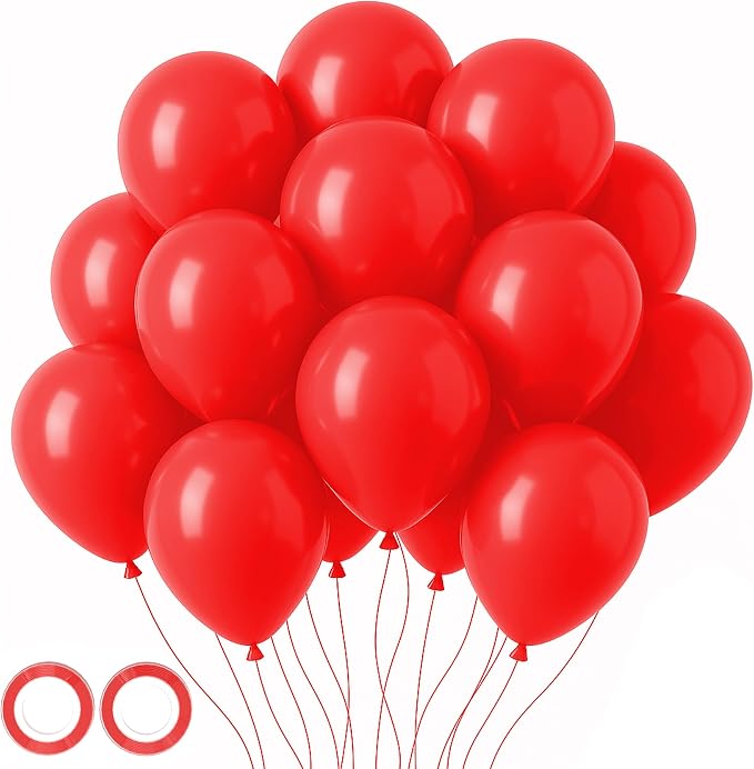 Voircoloria 105pcs Red Party Latex Balloons, 12inch | by Voircoloria