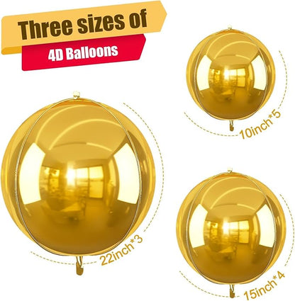 12Pcs Gold Round Foil Balloons, Metallic Gold Foil Balloon - Image 2